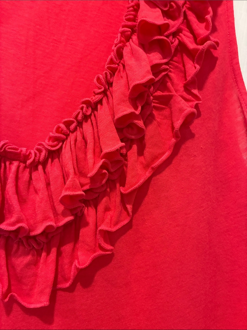 Express Red Ruffle V-Neck Tank - Picture 4 of 4